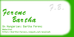 ferenc bartha business card